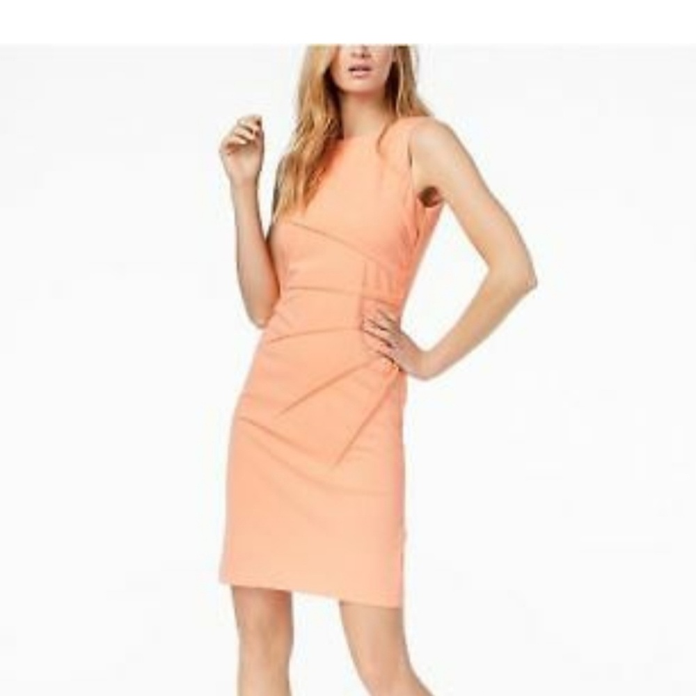 Calvin Klein Sunburst Coral Sleeveless Dress - Picture 3 of 7